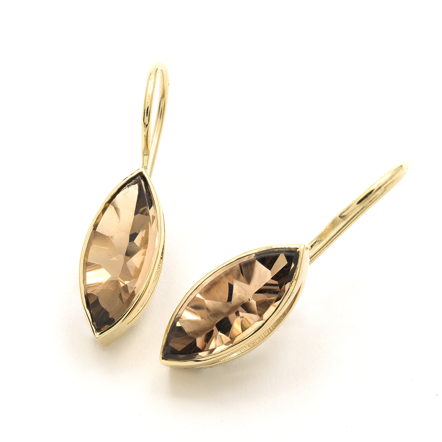 Ohrhänger 585/000 Gelbgold mit Rauchquarz